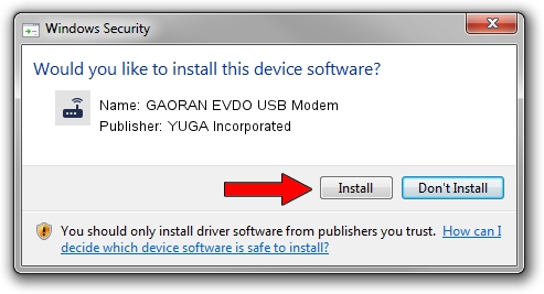 YUGA Incorporated GAORAN EVDO USB Modem driver download 4298004